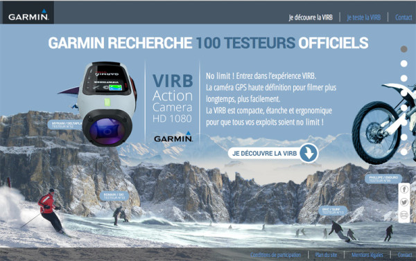 DEVENEZ TESTEUR DE GARMIN VIRB