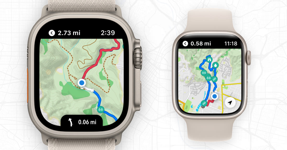 UN FOND DE CARTE SUR L’APPLE WATCH SIGNÉ FOOTPATH ROUTE