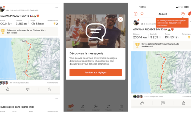 DES NOUVEAUTES CHEZ STRAVA : MESSAGE PRIVE ET EN GROUPE – PARTAGE D’ITINERAIRES